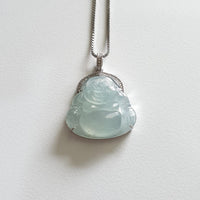 Highly Translucent Icy "Laughing Buddha" Pendant (JAB005045) 5