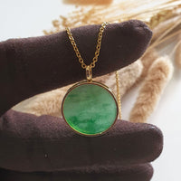 Good Translucency Icy Brilliant Green Jadeite “The Medallion” Pendant (JAB005084) 2