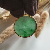 Good Translucency Icy Brilliant Green Jadeite “The Medallion” Pendant (JAB005084) 5