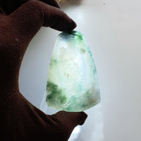 Good Translucency Icy Bluish Green "Goddess of Mercy and Dragon" Pendant (JAB005128) 4