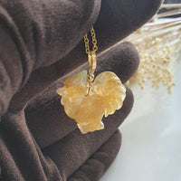 Good Translucency Icy Honey Yellow Jadeite "Golden Rooster" Pendant (JAB005134) 2