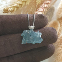 Highly Translucent Icy Blue Jadeite "Flying Horse" Pendant (JAB005141) 3