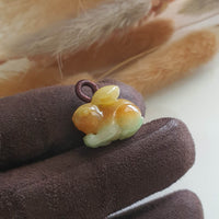 Translucent Brilliant Yellow and Green Jadeite "Rabbit of Wealth" Pendant (JAB005160) 3