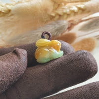 Translucent Brilliant Yellow and Green Jadeite "Rabbit of Wealth" Pendant (JAB005160) 5