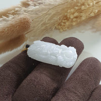 Translucent Icy White Jadeite "Majestic Dragon" Pendant (JAB005176) 7