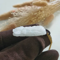 Translucent Icy White Jadeite "Majestic Dragon" Pendant (JAB005176) 8
