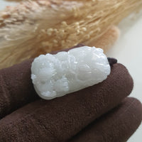 Translucent Icy White Jadeite "Majestic Dragon" Pendant (JAB005176) 3