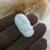 Translucent Icy White with Green Jadeite "Majestic Dragon" Pendant (JAB005181) 3