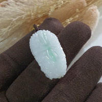 Translucent Icy White with Green Jadeite "Majestic Dragon" Pendant (JAB005181) 5