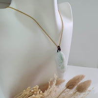 Translucent Icy White with Green Jadeite "Majestic Dragon" Pendant (JAB005181) 7