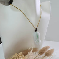 Translucent Icy White with Green Jadeite "Majestic Dragon" Pendant (JAB005181) 8