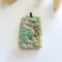 Translucent Yellow and Green Jadeite "Fiery Eyes Majestic Dragon” Pendant (JAB005186) 1