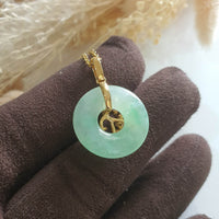 Good Translucency Icy Apple Green Jadeite "Cherry Blossom" Pendant (JAB005210) 5