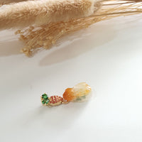 Good Translucency Icy Brilliant Orange Jadeite "Rabbit and Carrot" Pendant (JAB005238) 7