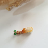 Good Translucency Icy Brilliant Orange Jadeite "Rabbit and Carrot" Pendant (JAB005238) 1