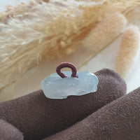 Good Translucency Icy Lavender Jadeite "Auspicious Rabbit" Pendant (JAB005240) 3
