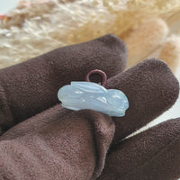 Good Translucency Icy Lavender Jadeite "Auspicious Rabbit" Pendant (JAB005240) 4