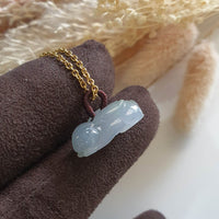 Good Translucency Icy Lavender Jadeite "Auspicious Rabbit" Pendant (JAB005240) 6