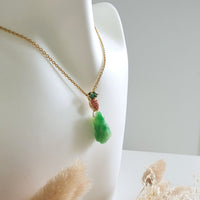 Translucent Brilliant Green Jadeite "Rabbit and Carrot" Pendant (JAB005243) 8