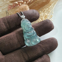 Glassy Translucent Ice Blue "Baby Buddha" Pendant (JAB005256) 5