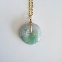 Translucent Lavender and Green Jadeite “Le Floral” Donut Pendant (JAB005288) 5