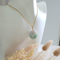 Translucent Lavender and Green Jadeite “Le Floral” Donut Pendant (JAB005288) 6