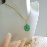 Translucent Brilliant Apple Green Jadeite "Double Hoops" Pendant (JAB005295) 6