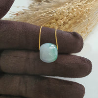 Translucent Icy Green with Lavender Jadeite “Golden Barrel” Pendant (JAB005305) 7