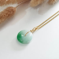 Translucent Brilliant Green Jadeite "Auspicious Coin" Pendant (JAB005314) 1