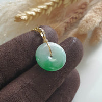 Translucent Brilliant Green Jadeite "Auspicious Coin" Pendant (JAB005314) 3