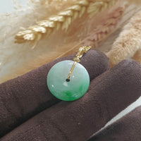 Translucent Brilliant Green Jadeite "Auspicious Coin" Pendant (JAB005314) 5