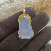 A Good Translucency Icy Brilliant Lavender Jadeite "Goddess of Mercy" Pendant (JAB005372) 4