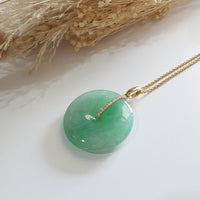 Translucent Icy Green Jadeite "Auspicious Coin" Pendant (JAB005400) 7