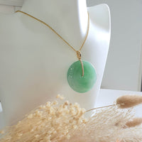 Translucent Icy Green Jadeite "Auspicious Coin" Pendant (JAB005400) 8