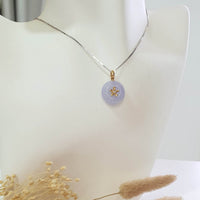 Good Translucency Icy Brilliant Lavender Jadeite “Cherry Blossom” Donut Pendant (JAB005421) 8