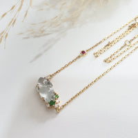 Highly Translucent Icy Jadeite “Dancing Goldfish” Pendant Necklace (JAB005470) 1