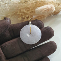 Good Translucency Icy Pinkish Lavender Jadeite "Auspicious Coin" Pendant (JAB005504) 3