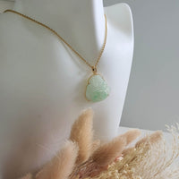 Highly Translucency Icy with Apple Green Jadeite "Laughing Buddha" Pendant (JAB005560) 8