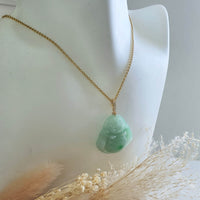 Translucent Green with Brilliant Green "Laughing Buddha" Pendant (JAB005568) 6