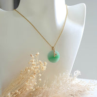 Translucent Green with Brilliant Green Jadeite "Bamboo Blossom" Pendant (JAB005632) 7