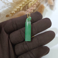 Translucent Green Jadeite "Infinity Interlocking Beam" Pendant (JAB005819) 3