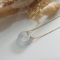 Highly Translucency Icy Jadeite “Eternity Hoop” Pendant Necklace (JAB005832) 5