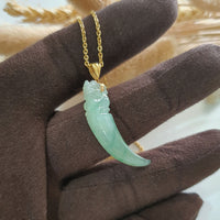 Good Translucency Icy Apple Green Jadeite "Auspicious Pixiu" Pendant (JAB005947) 2