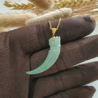 Good Translucency Icy Apple Green Jadeite "Auspicious Pixiu" Pendant (JAB005947) 3