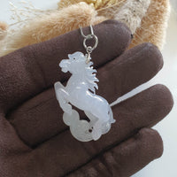 Good Translucency Icy White Jadeite "Galloping Horse" Pendant (JAB006020) 4