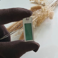 Translucent Icy Dark Bluish Green Omphacite Jadeite "The Ink" Pendant (JAB006021) 2