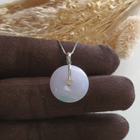 Translucent Icy Brilliant Lavender and Apple Green Jadeite "Enchanted Bee and Baby’s Breath" Pendant (JAB006039) 5