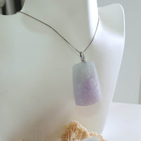Translucent Lavender Jadeite "Mother Mary and Baby Jesus" Pendant (JAB006051) 8