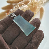 Highly Translucent Icy Blue Jadeite “Icy Trapezoid” Pendant (JAB006052) 2
