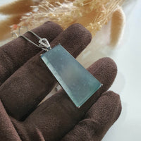 Highly Translucent Icy Blue Jadeite “Icy Trapezoid” Pendant (JAB006052) 5